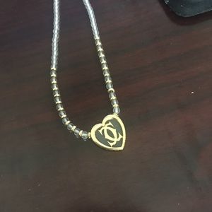 Cartier 18kt gold Opal beads logo necklace